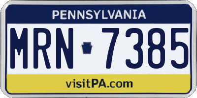 PA license plate MRN7385