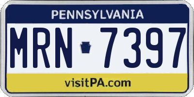 PA license plate MRN7397
