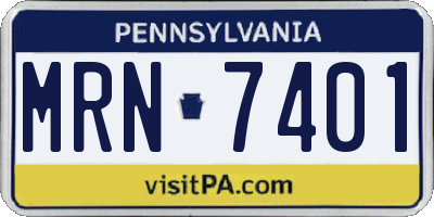 PA license plate MRN7401