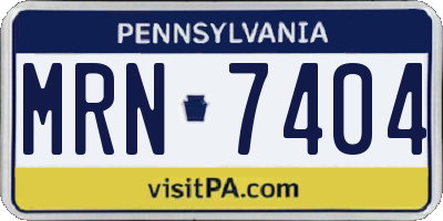 PA license plate MRN7404