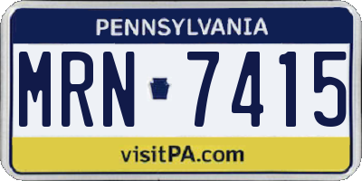 PA license plate MRN7415