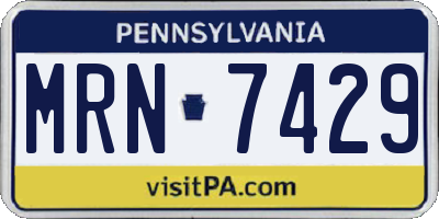 PA license plate MRN7429