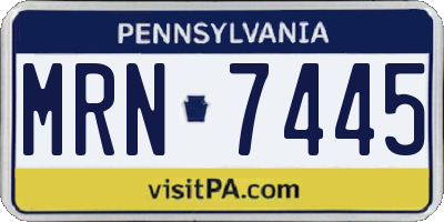 PA license plate MRN7445