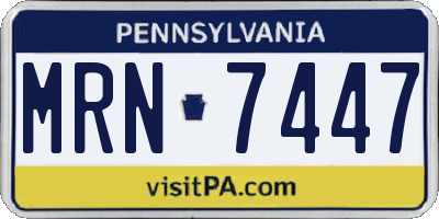 PA license plate MRN7447