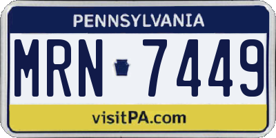 PA license plate MRN7449