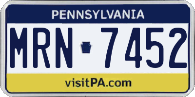 PA license plate MRN7452