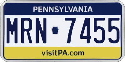 PA license plate MRN7455