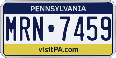 PA license plate MRN7459