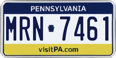 PA license plate MRN7461