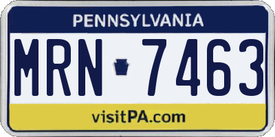 PA license plate MRN7463