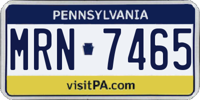 PA license plate MRN7465