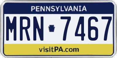 PA license plate MRN7467