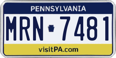 PA license plate MRN7481