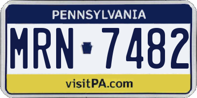 PA license plate MRN7482