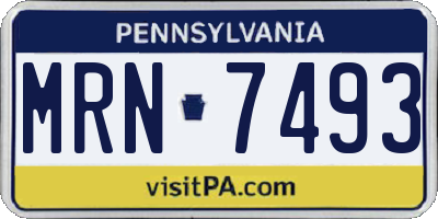 PA license plate MRN7493
