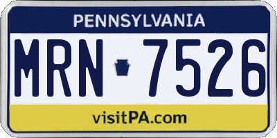 PA license plate MRN7526