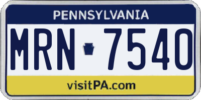 PA license plate MRN7540