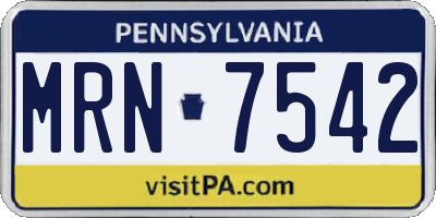 PA license plate MRN7542