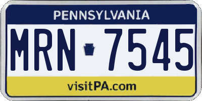 PA license plate MRN7545