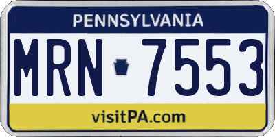PA license plate MRN7553