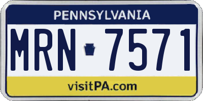 PA license plate MRN7571
