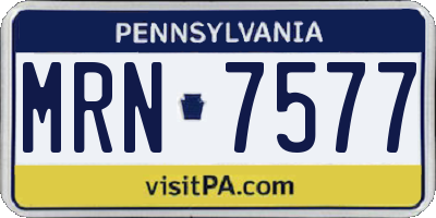 PA license plate MRN7577