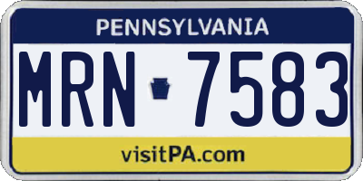 PA license plate MRN7583