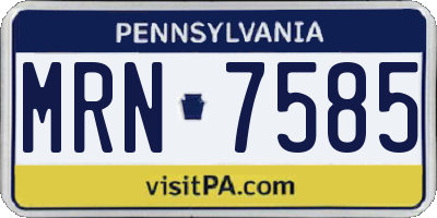 PA license plate MRN7585