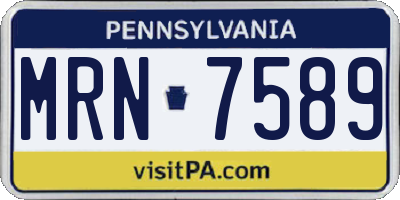 PA license plate MRN7589