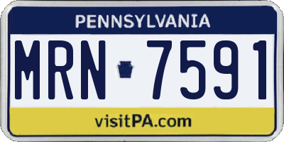 PA license plate MRN7591