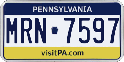 PA license plate MRN7597