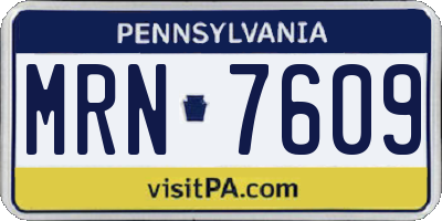 PA license plate MRN7609