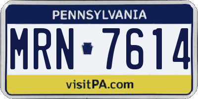 PA license plate MRN7614