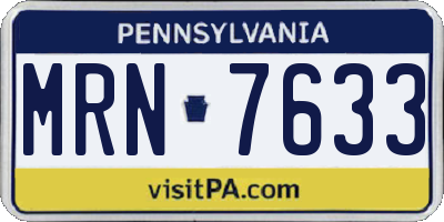 PA license plate MRN7633