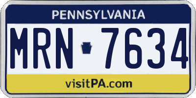 PA license plate MRN7634