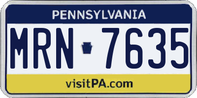 PA license plate MRN7635