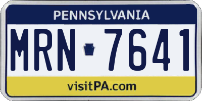 PA license plate MRN7641