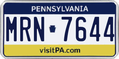 PA license plate MRN7644