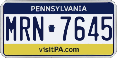 PA license plate MRN7645