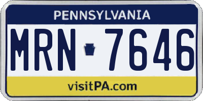 PA license plate MRN7646