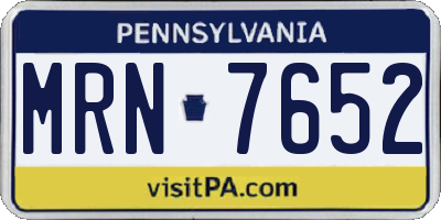 PA license plate MRN7652