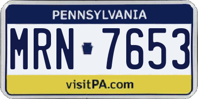 PA license plate MRN7653