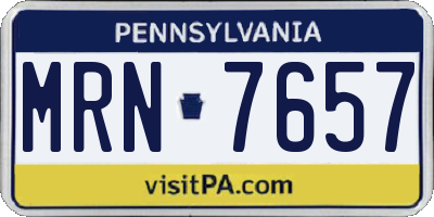 PA license plate MRN7657