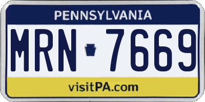 PA license plate MRN7669