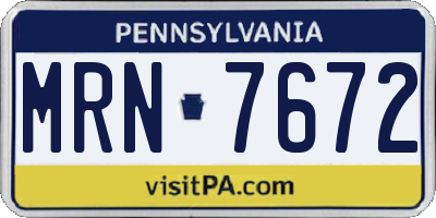 PA license plate MRN7672