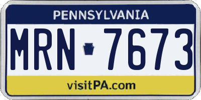 PA license plate MRN7673