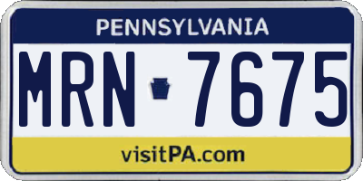 PA license plate MRN7675