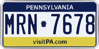 PA license plate MRN7678
