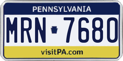PA license plate MRN7680