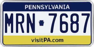 PA license plate MRN7687